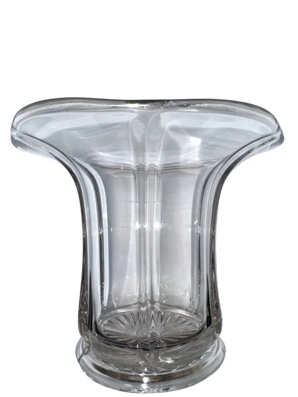 Clear Glass Flared Candle Holder Vase